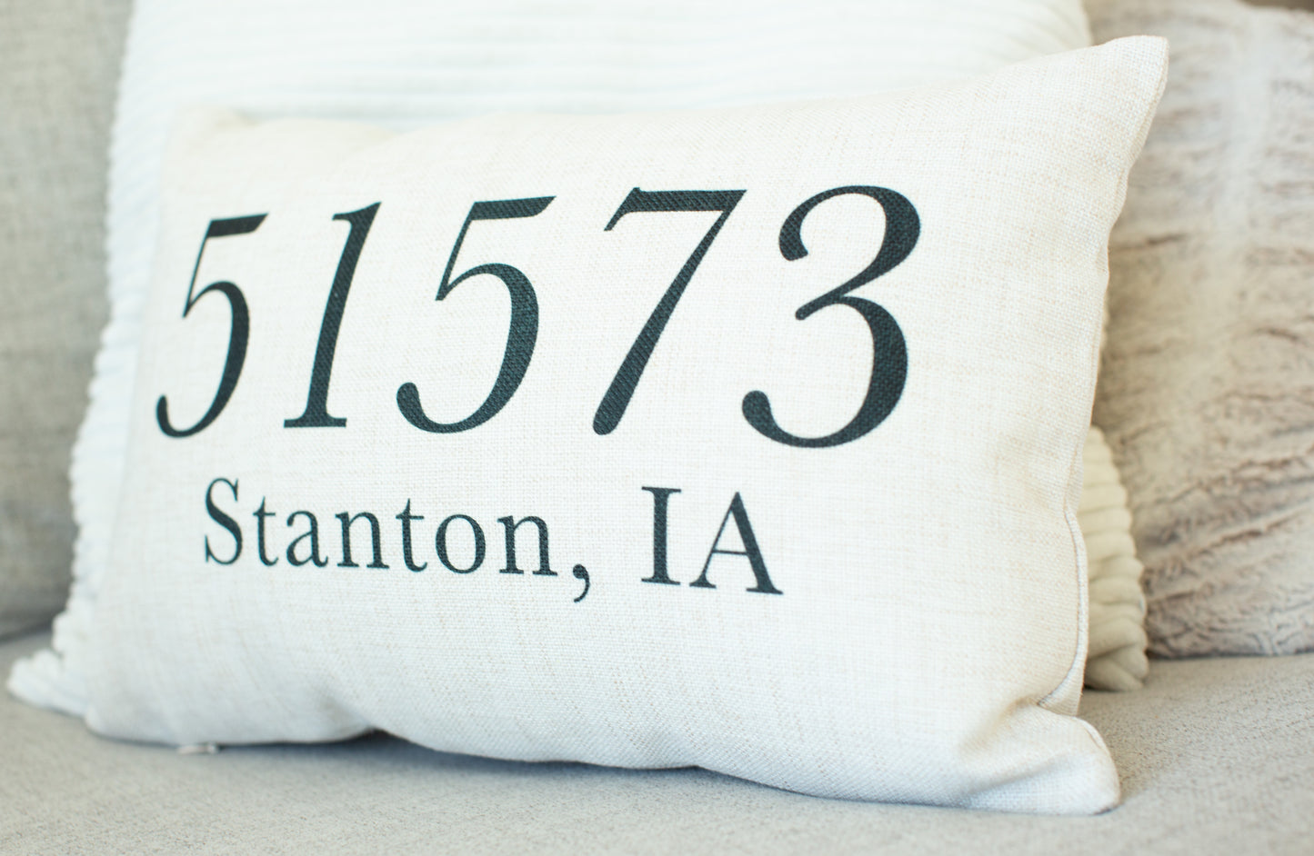 51573 Zip Code Linen Throw Pillow