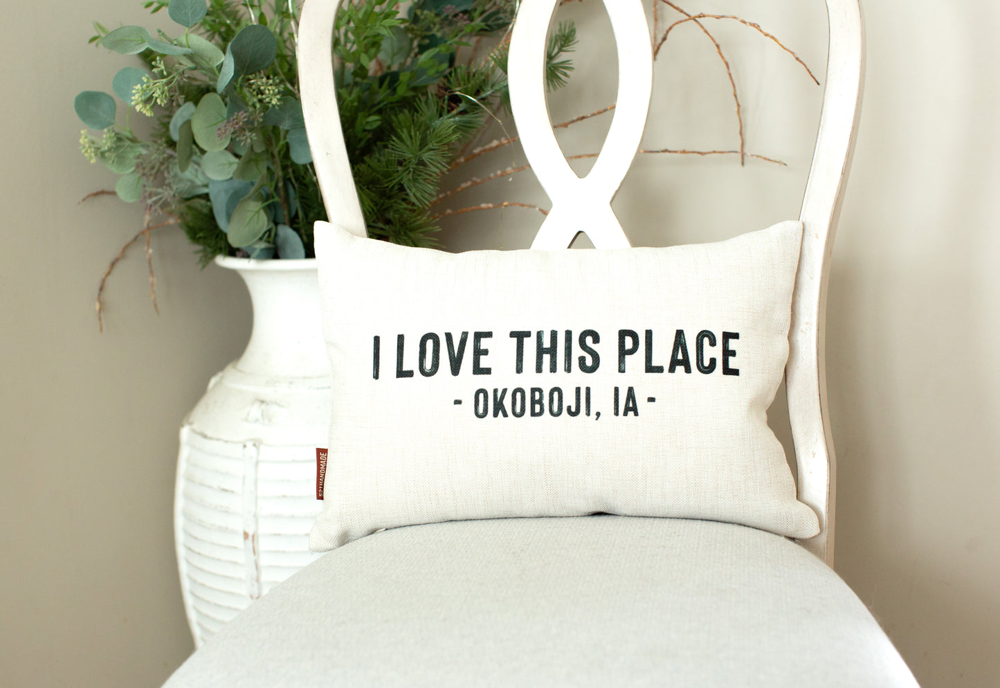 I Love This Place Okoboji Iowa Pillow