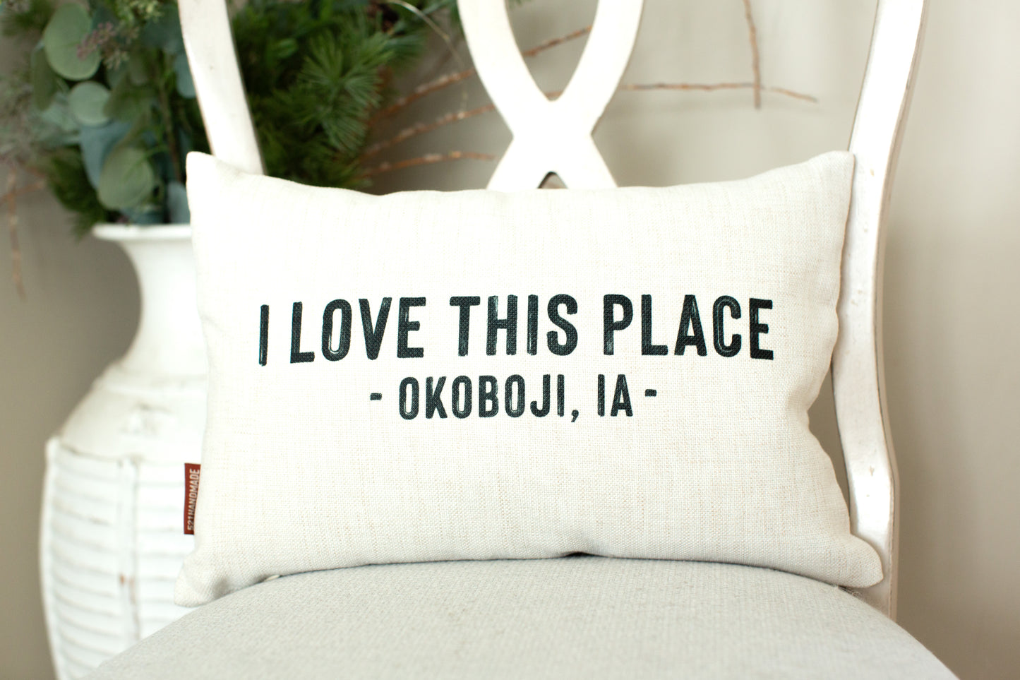 I Love This Place Okoboji Iowa Pillow