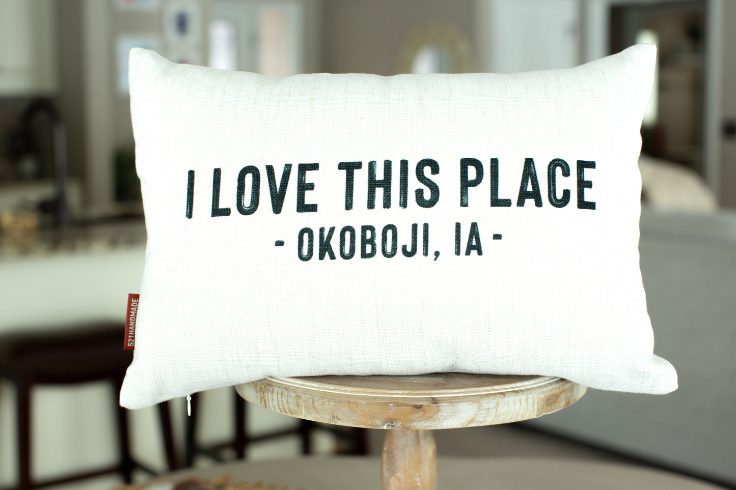 I Love This Place Okoboji Iowa Pillow